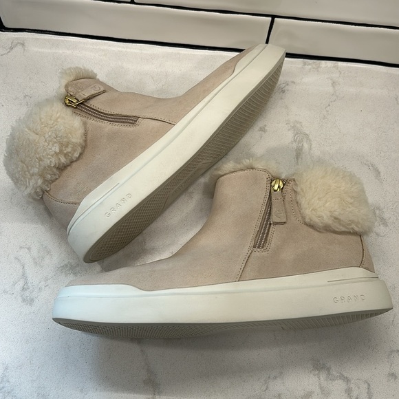 Cole Haan Womens Grandpro Rally Gray Slip On Dressy Ankle Suede Booties Shoes - Picture 10 of 16